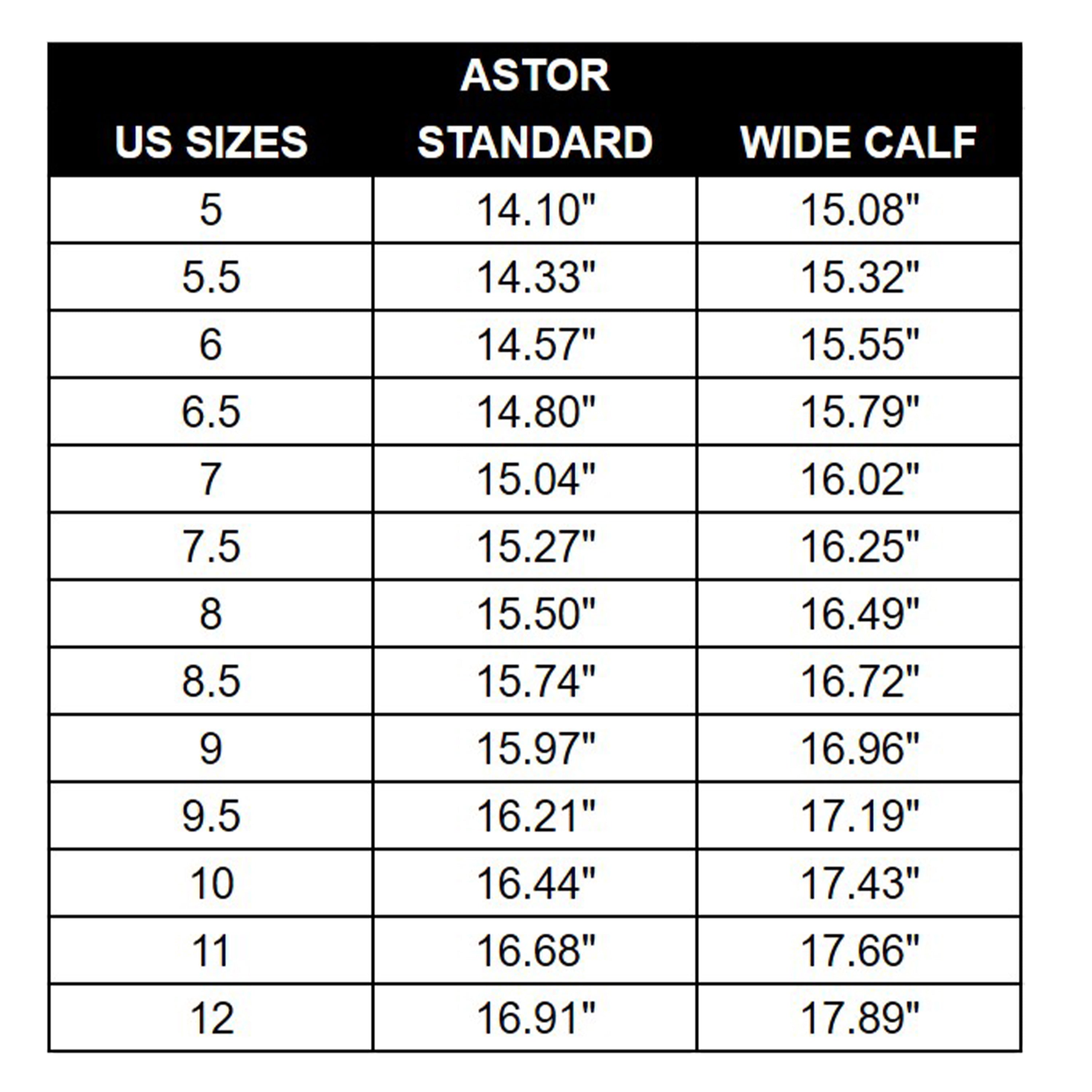 Calf Measurement Chart
