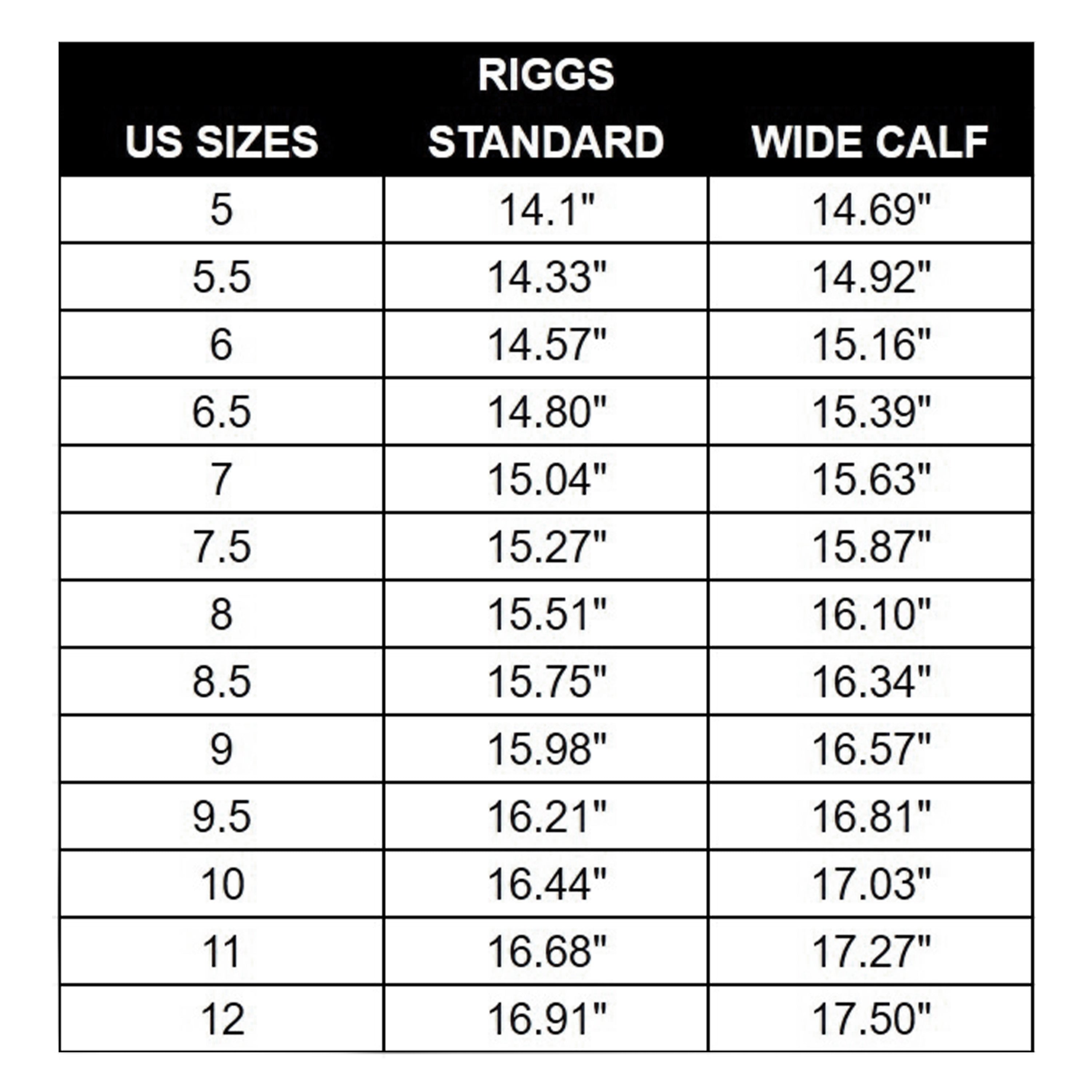Calf Measurement Chart