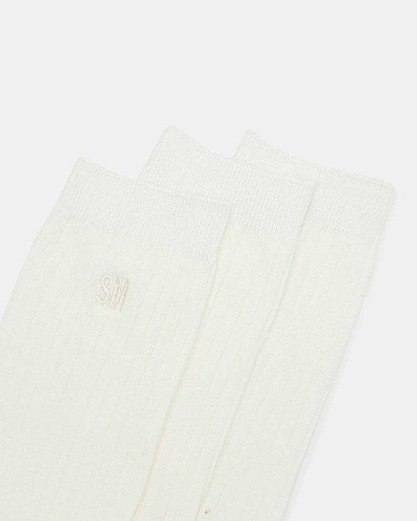 CASUAL HIGH CREW SOCKS IVORY