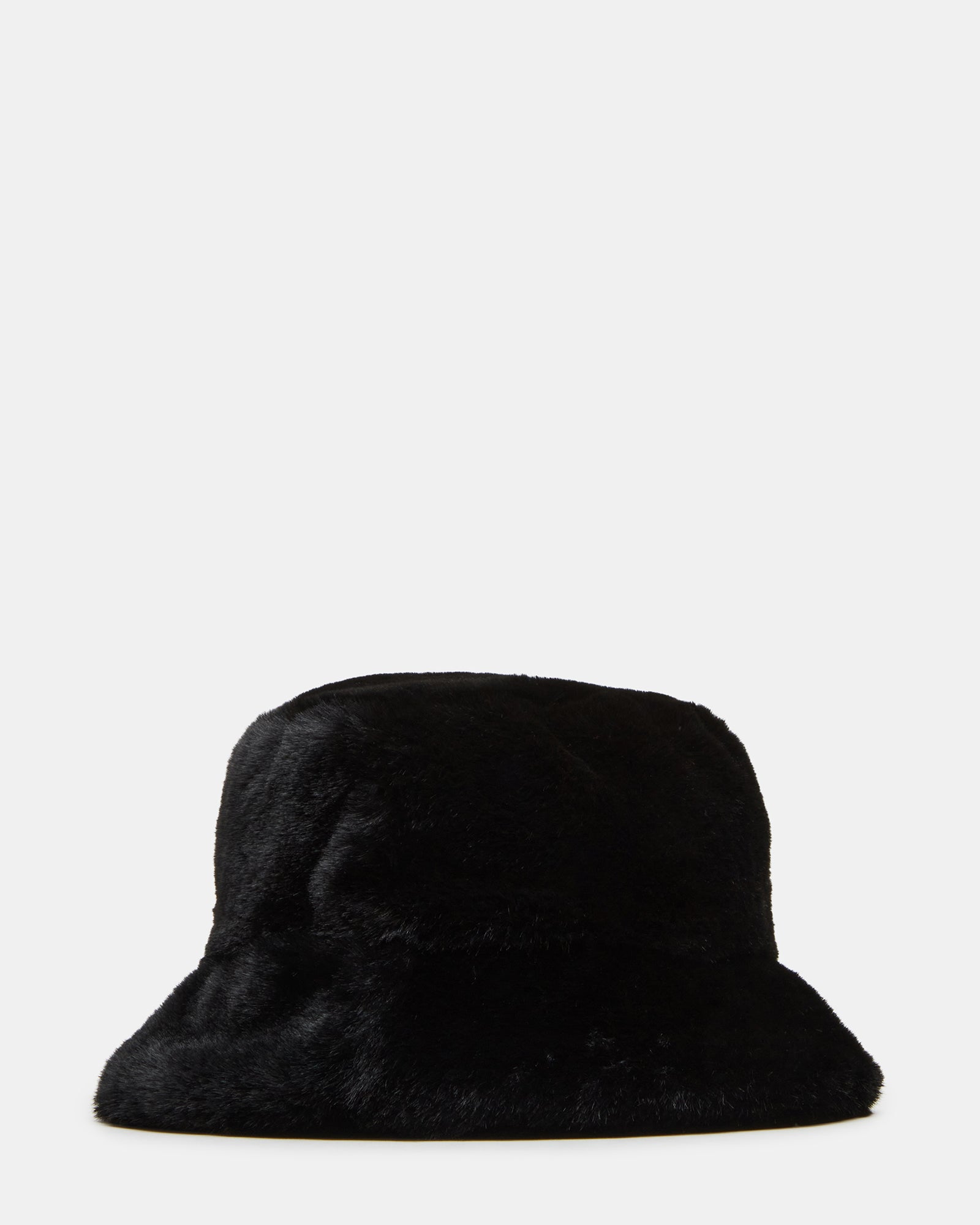 FAUX FUR BUCKET HAT BLACK