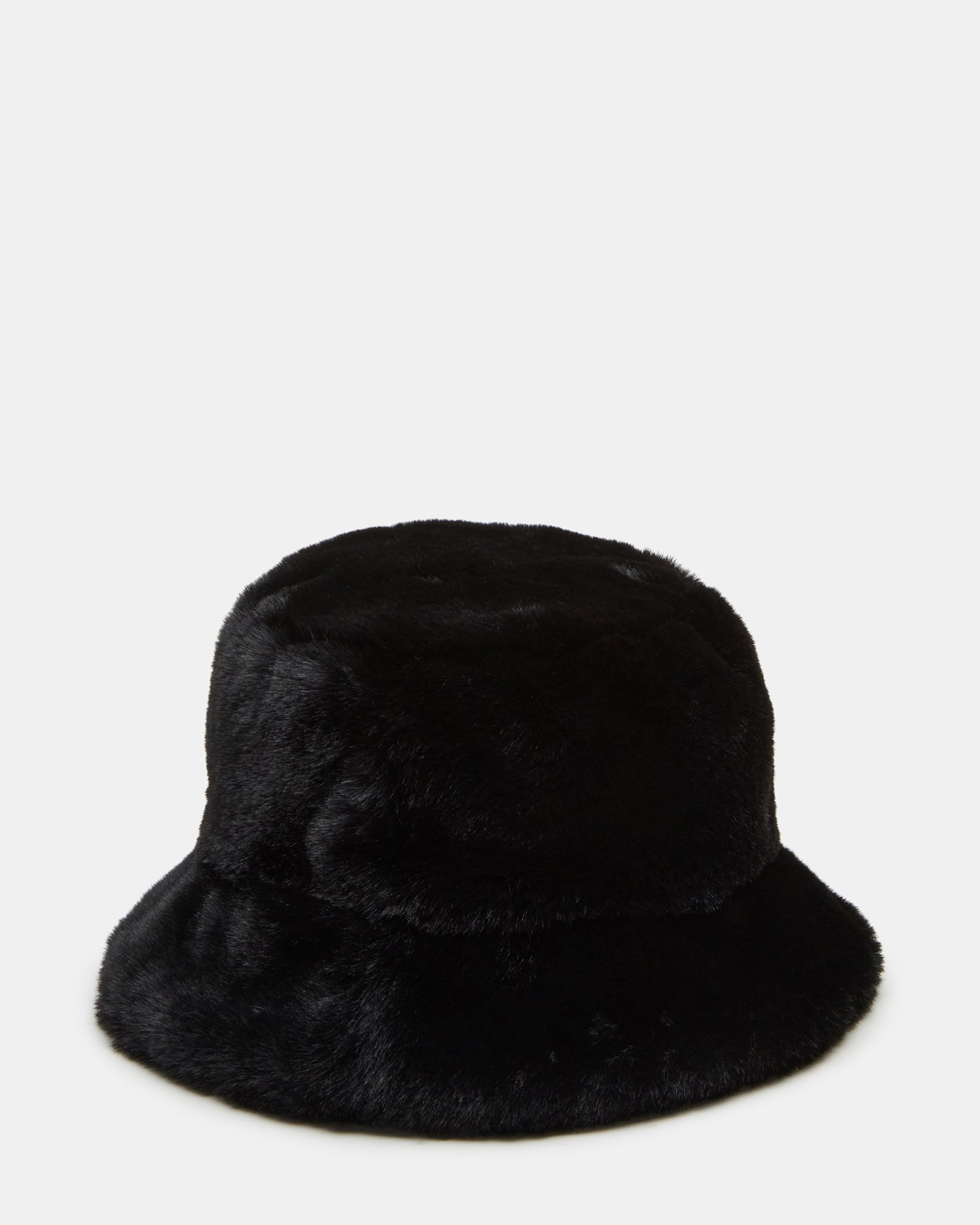 FAUX FUR BUCKET HAT BLACK