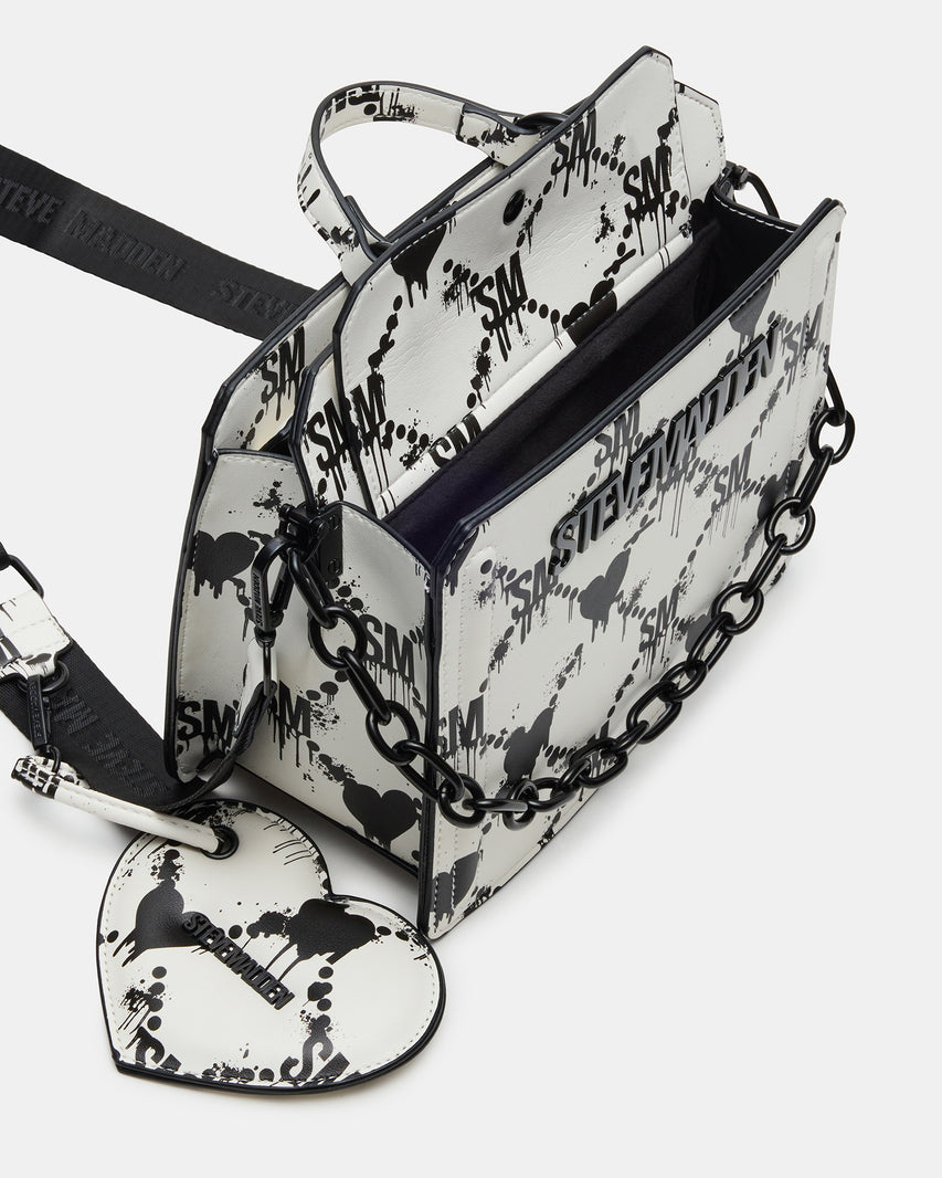 EVELYN BAG DRIPPY HEARTS WHITE/MULTI